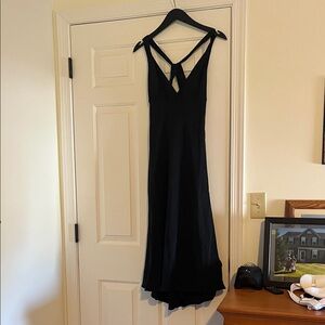 J. Crew Black Strappy V‑Neck Maxi with Crossback Detail